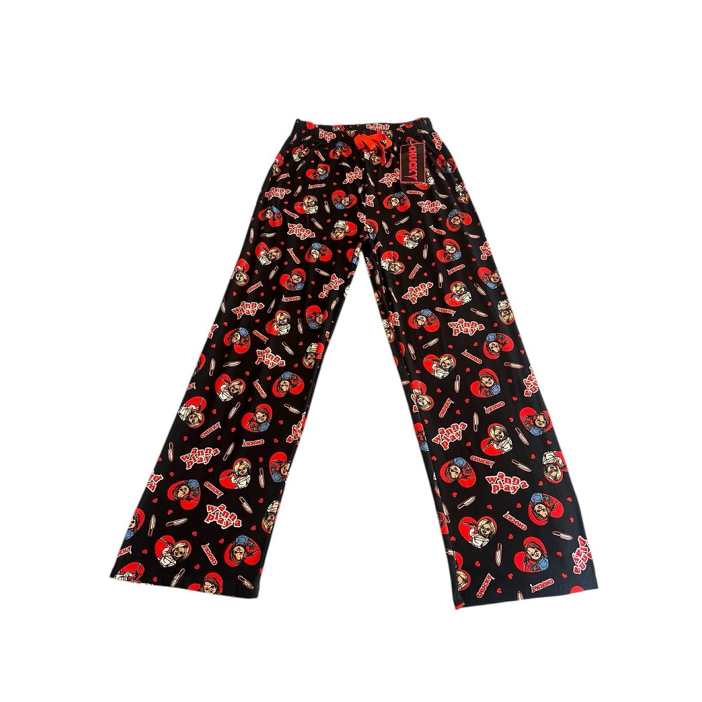 Chucky Pajama Lounge Pants Mens Size Medium Black Red